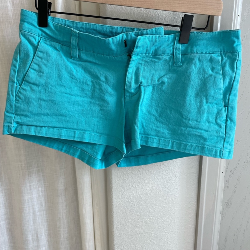 Hurley Turquoise Mid Rise Women's Micro Short Shorts